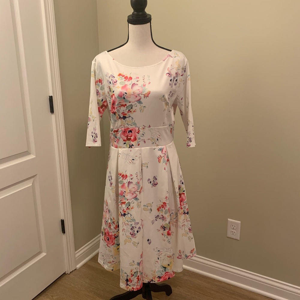 NWOT! White floral dress